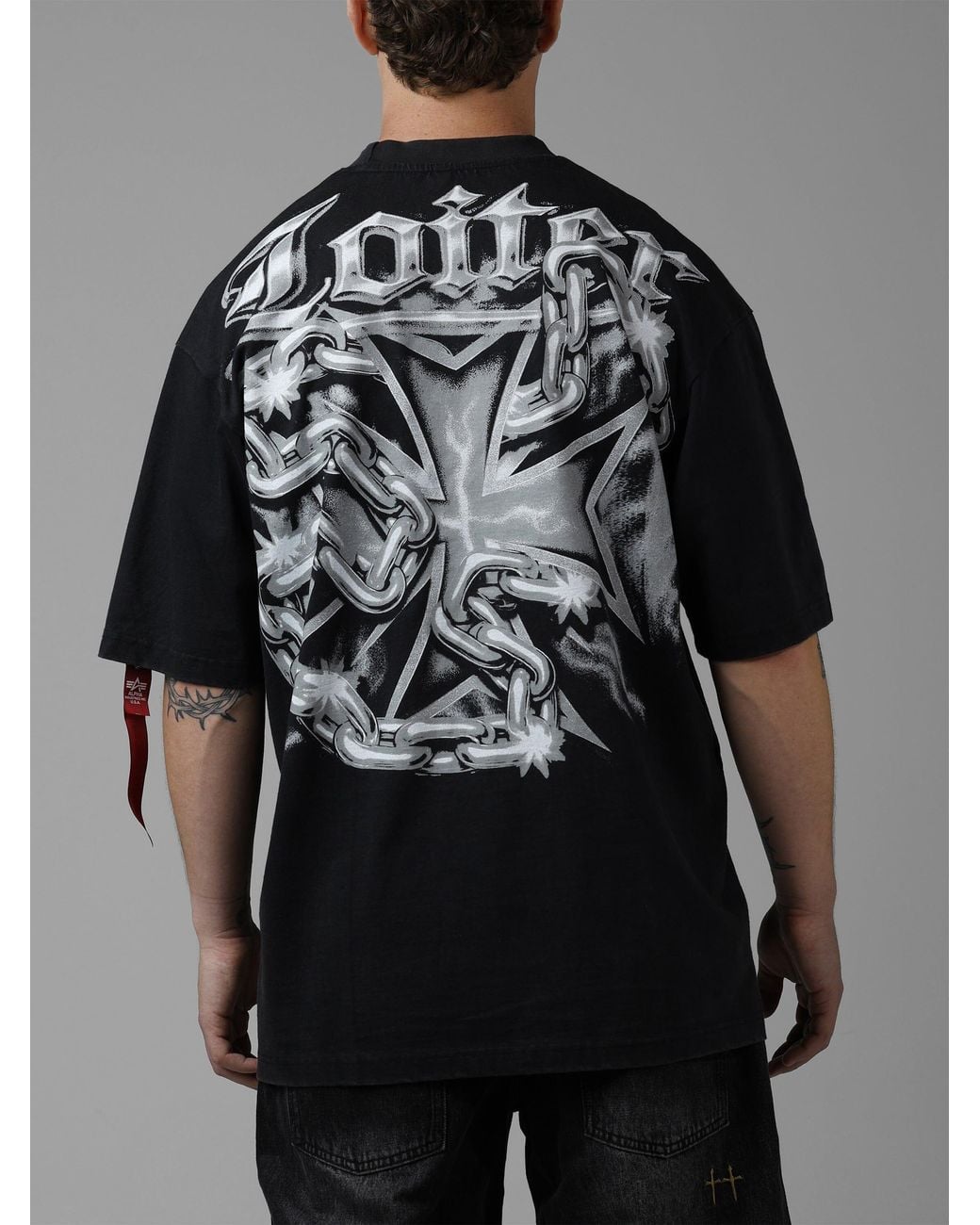 Alpha Industries Loiter X Alpha Tee in Black | Lyst