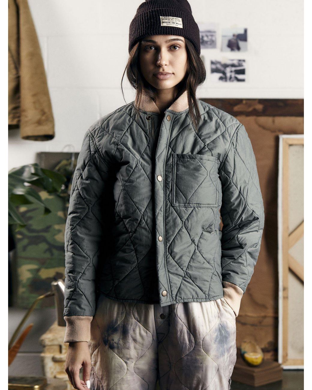 Alpha Industries Alpha X Imogene Quilted Bomber W in Green | Lyst
