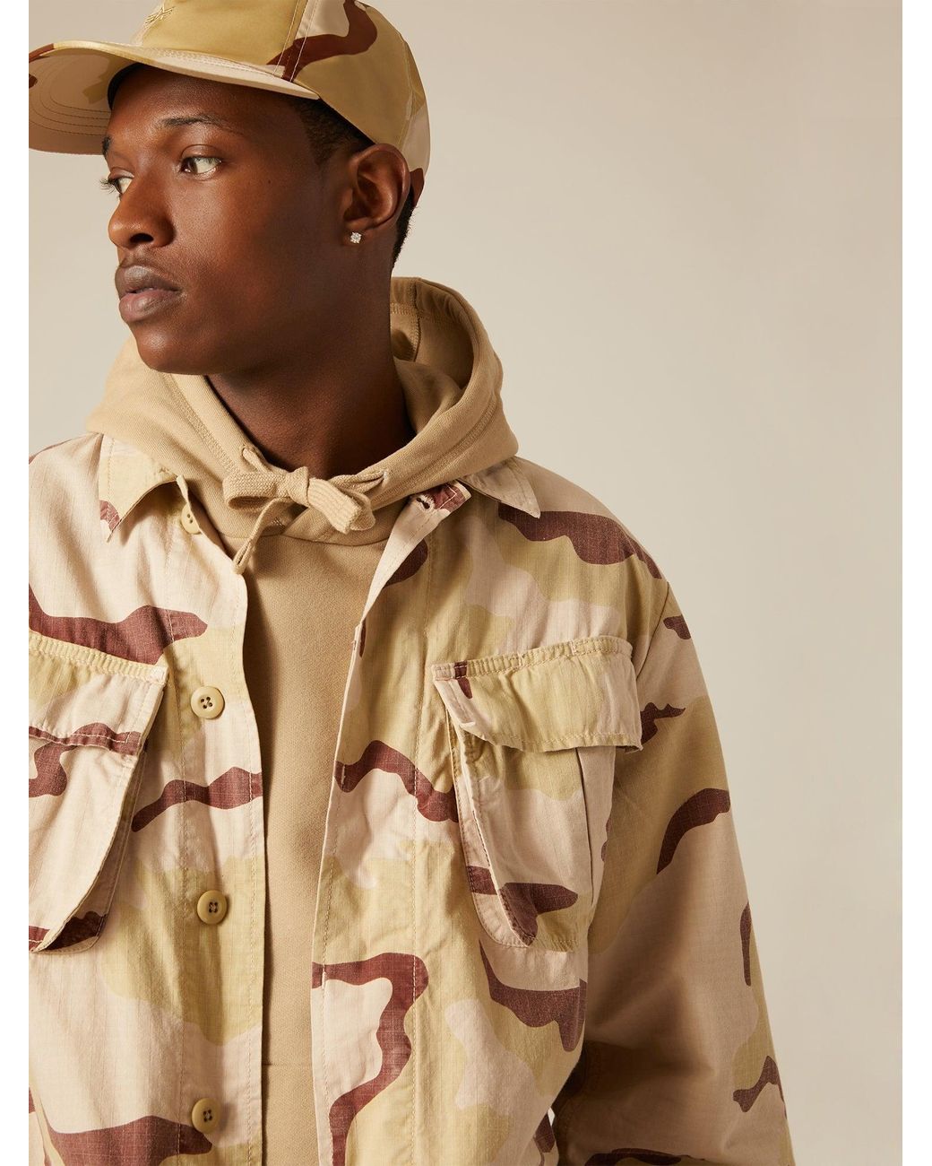 Alpha Industries Men's Natural Jungle Fatigue Shirt Jacket (seasonal)