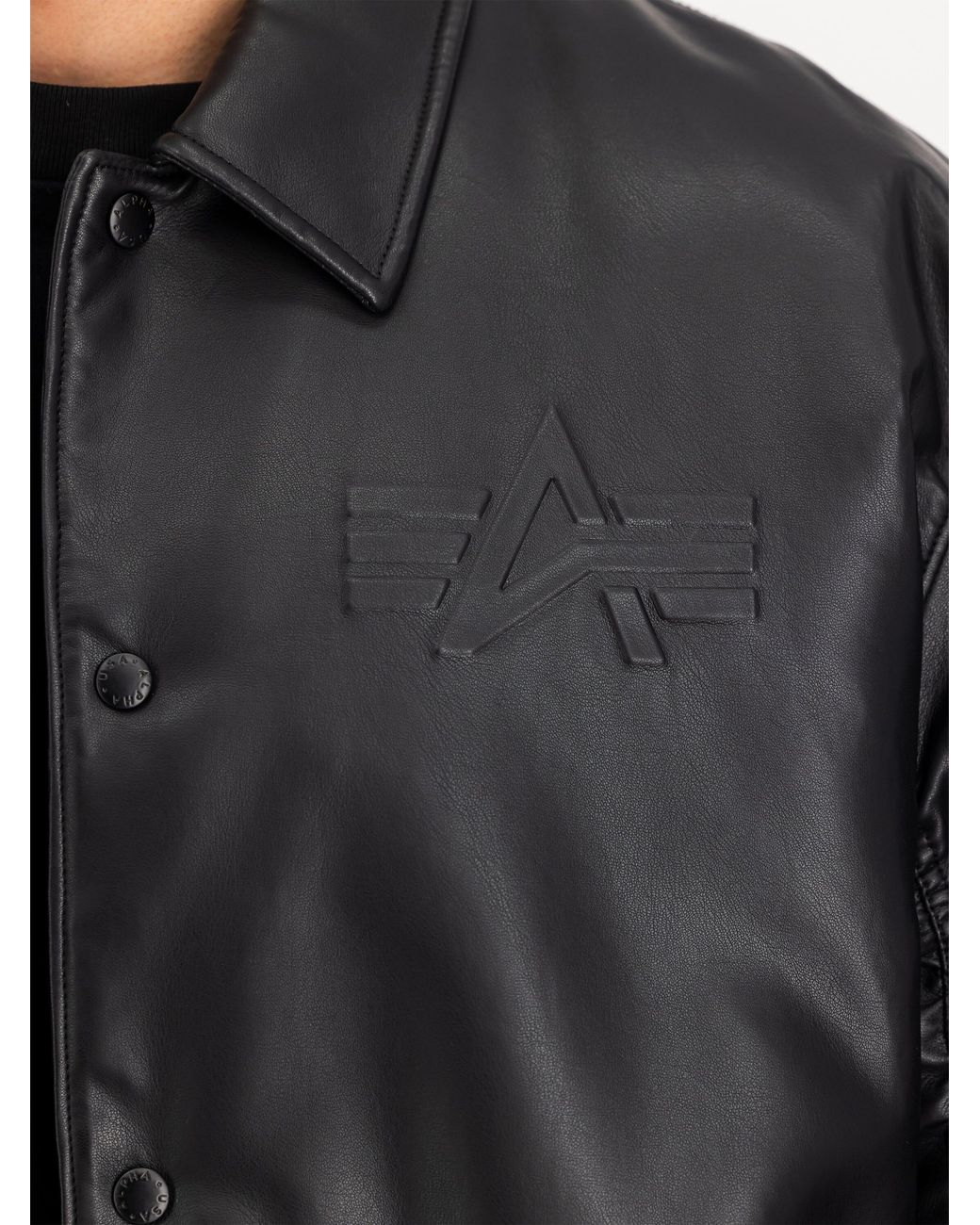 Alpha Industries Black Pu College Jacket for men