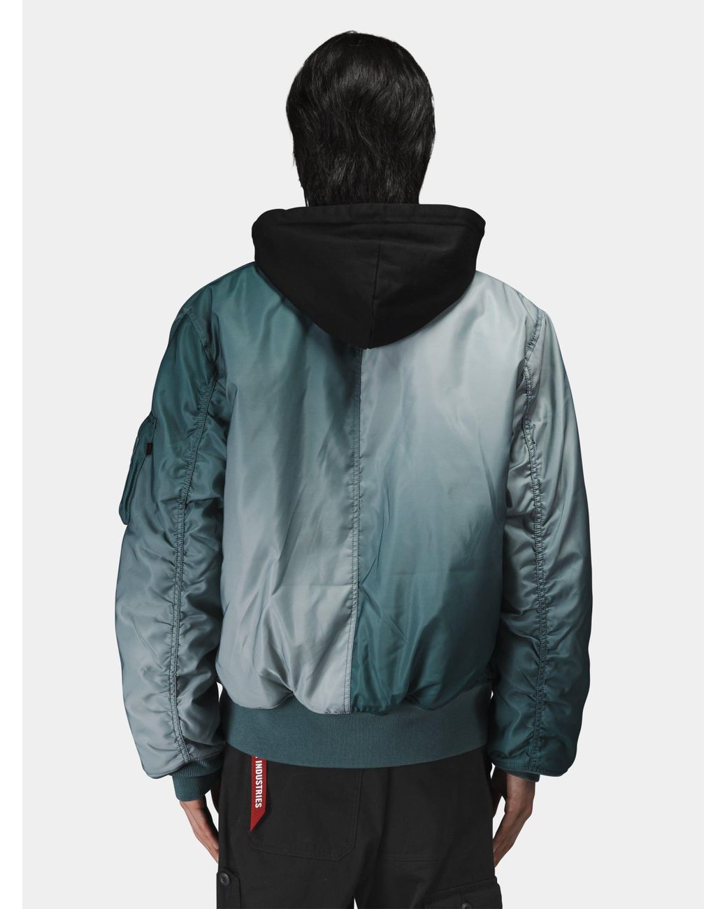 Alpha Industries Blue Gradient Washed Flight Jacket for men