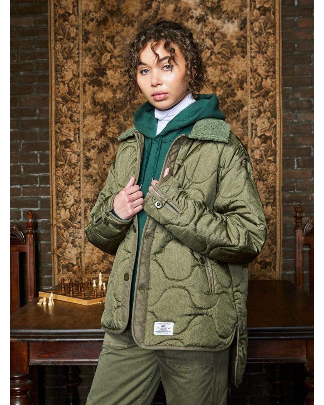 Alpha Industries Green Liner Jacket Womens