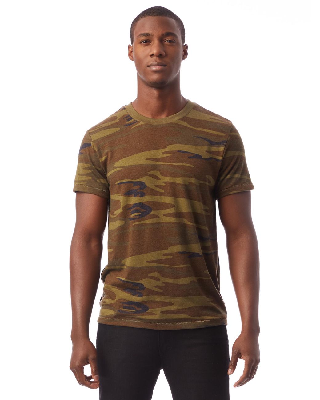 Alternative Apparel Synthetic Printed Ecojersey Crew Tshirt in Green