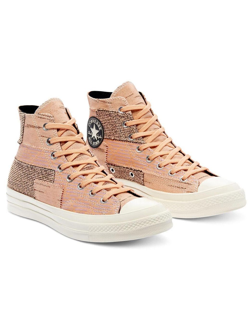 peach leather converse