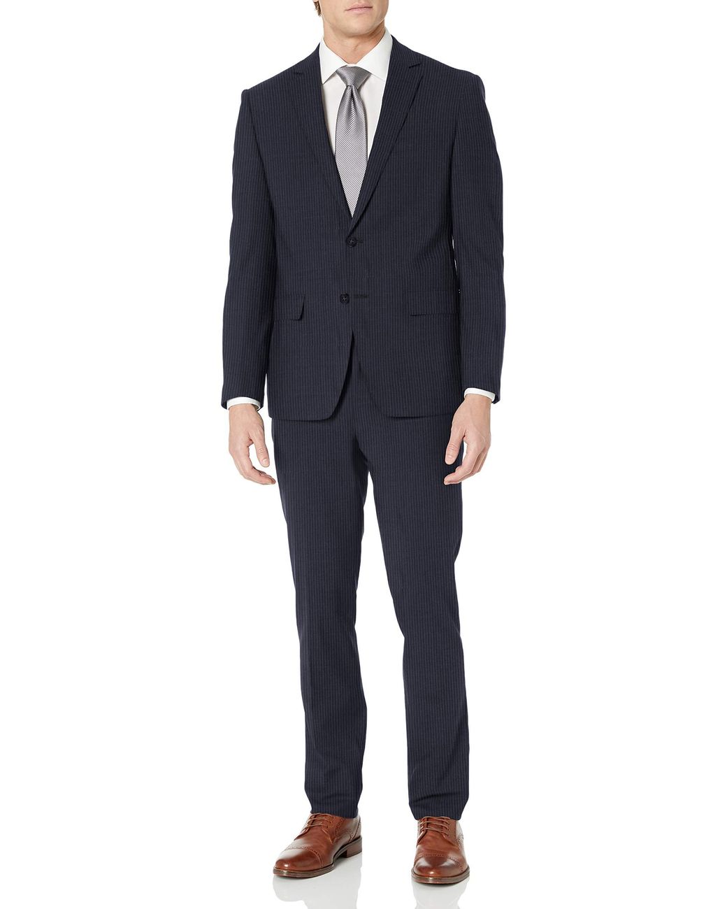 Calvin Klein Wool Stretch Slim Fit Suit in Blue for Men - Lyst