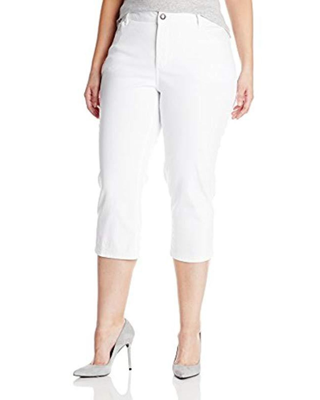 Lee Jeans Denim Plus Size Easy Fit Frenchie Capri Jean In White
