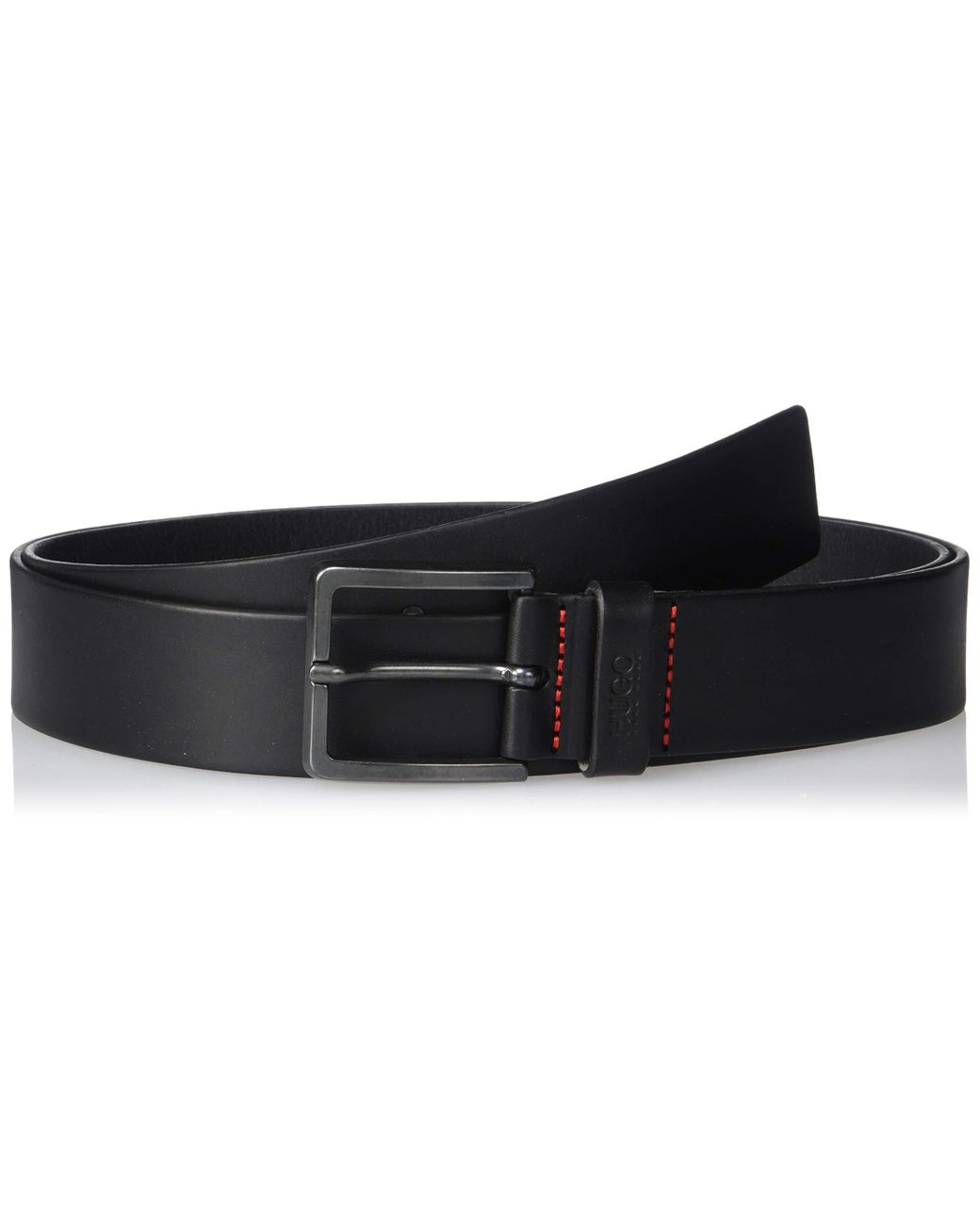 hugo gionio leather belt in black