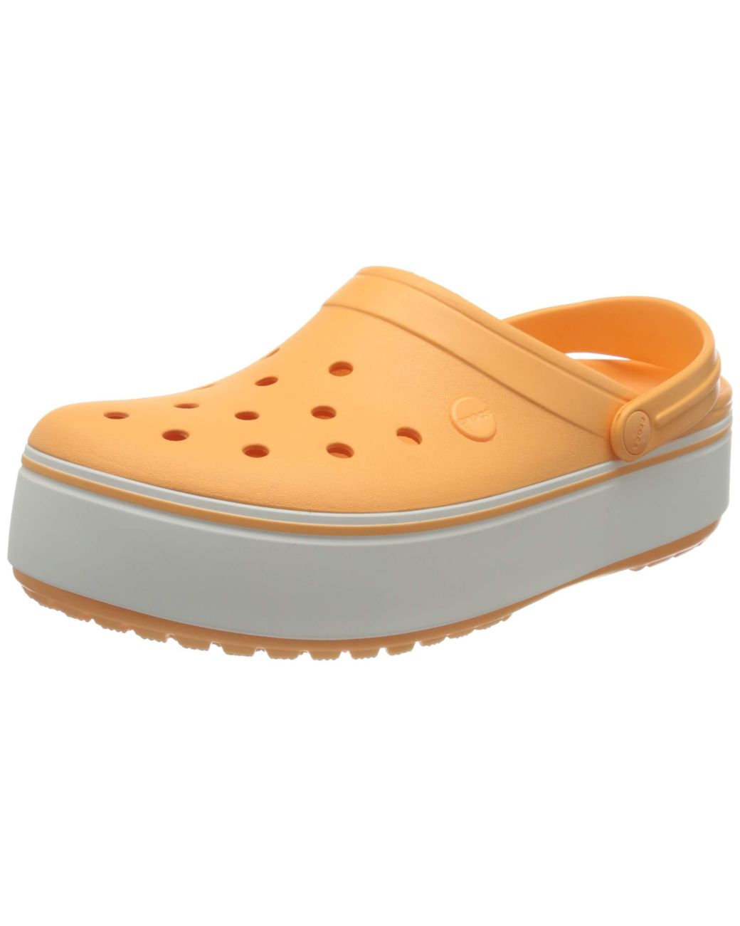 tan platform crocs