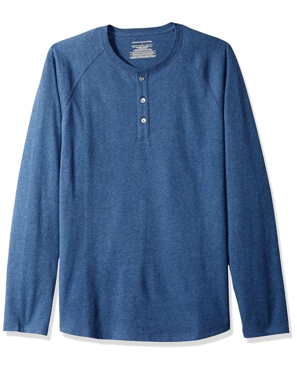 Amazon Essentials Cotton Regular-fit Long-sleeve Henley Shirt in Blue ...