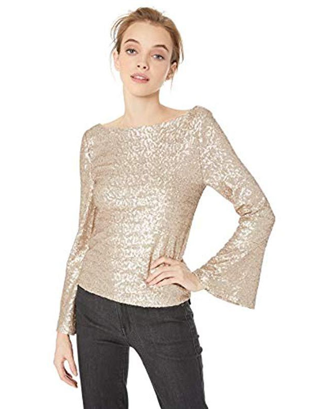 sequin bell sleeve