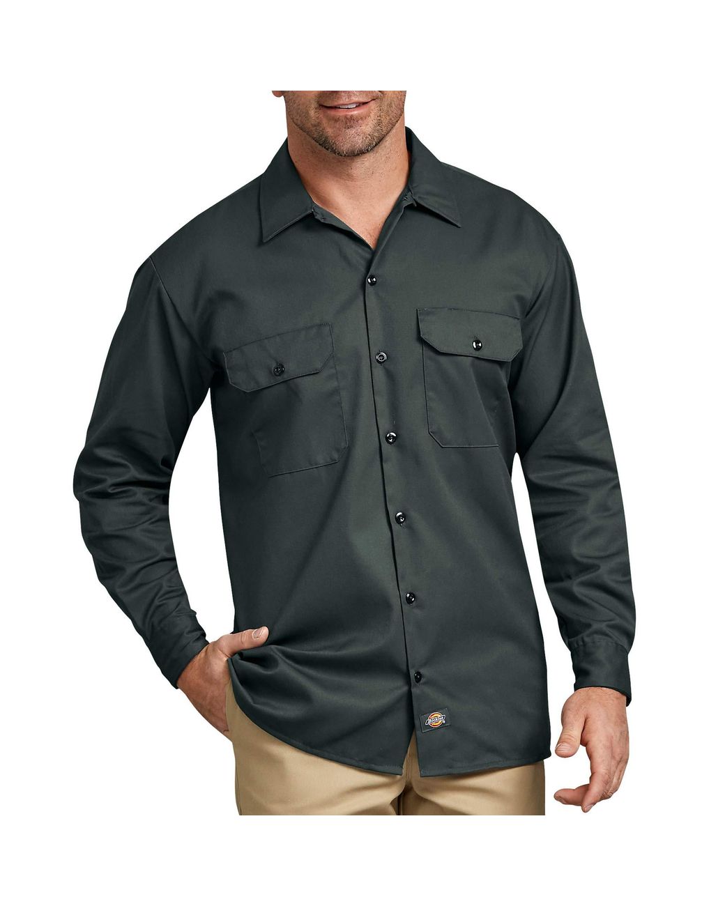 Dickies Long Sleeve Work Shirt in Green for Men Lyst