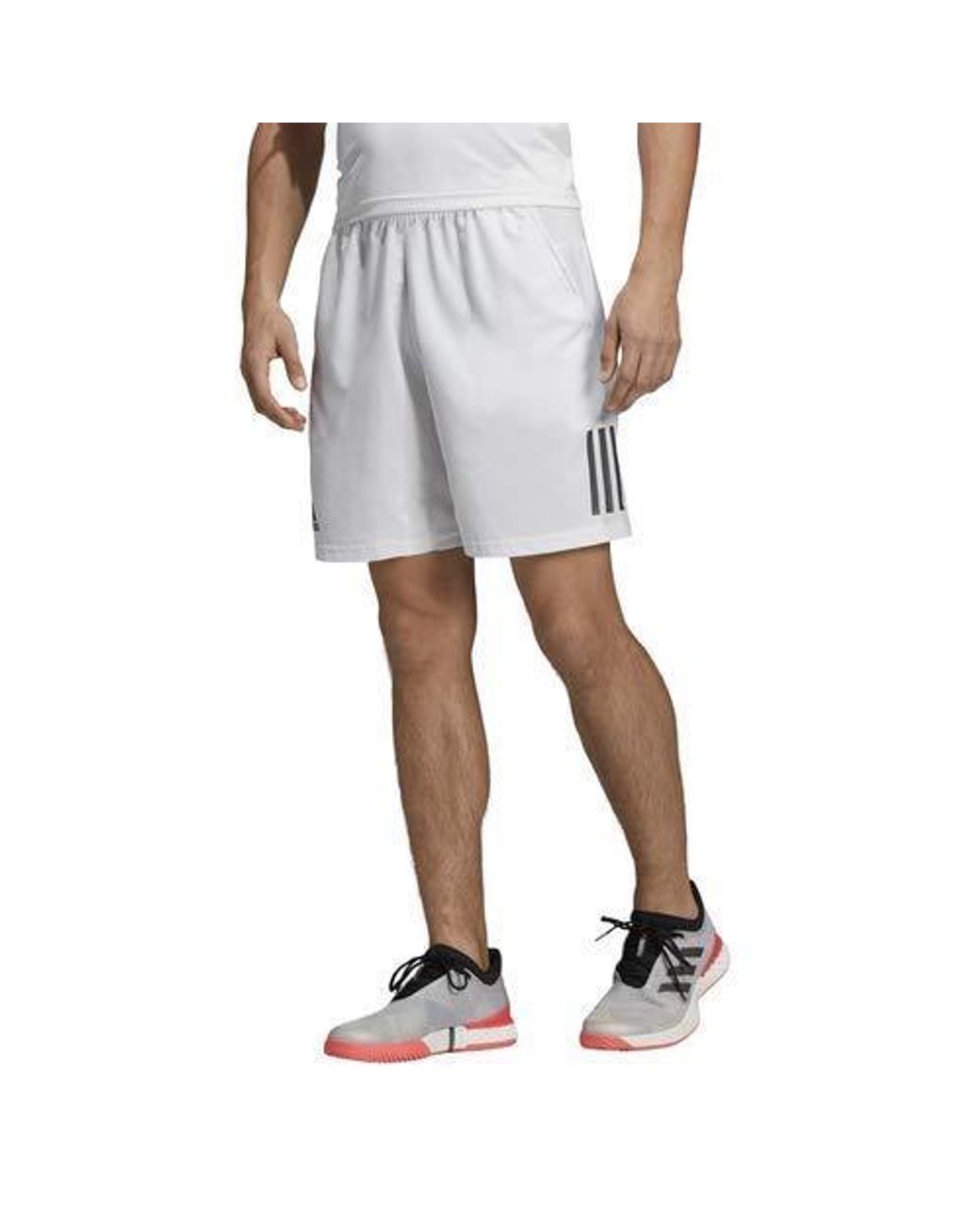 adidas Mens Club 3-stripes Regular Fit 9-inch Quarter Length Tennis Club  Shorts in White for Men | Lyst