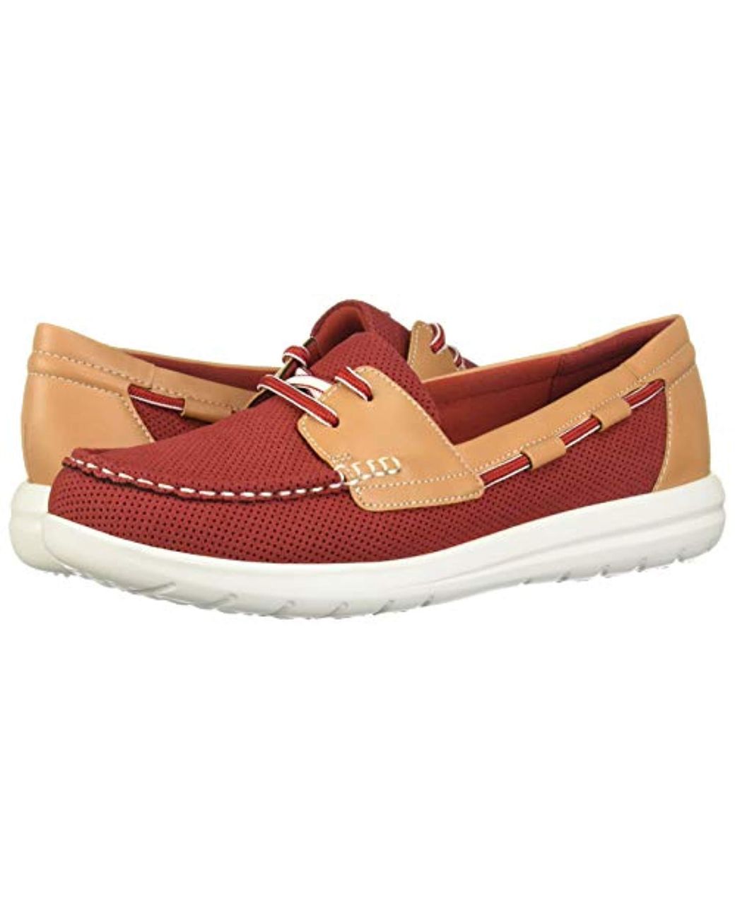 Clarks Jocolin Vista Boat Shoes in Red | Lyst