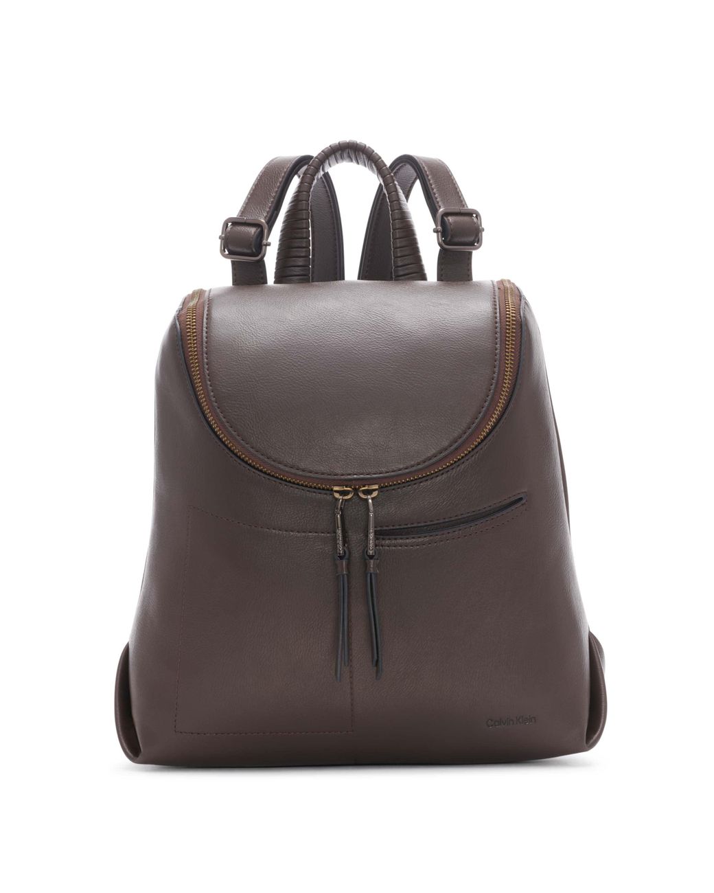 Calvin klein best sale brown leather backpack