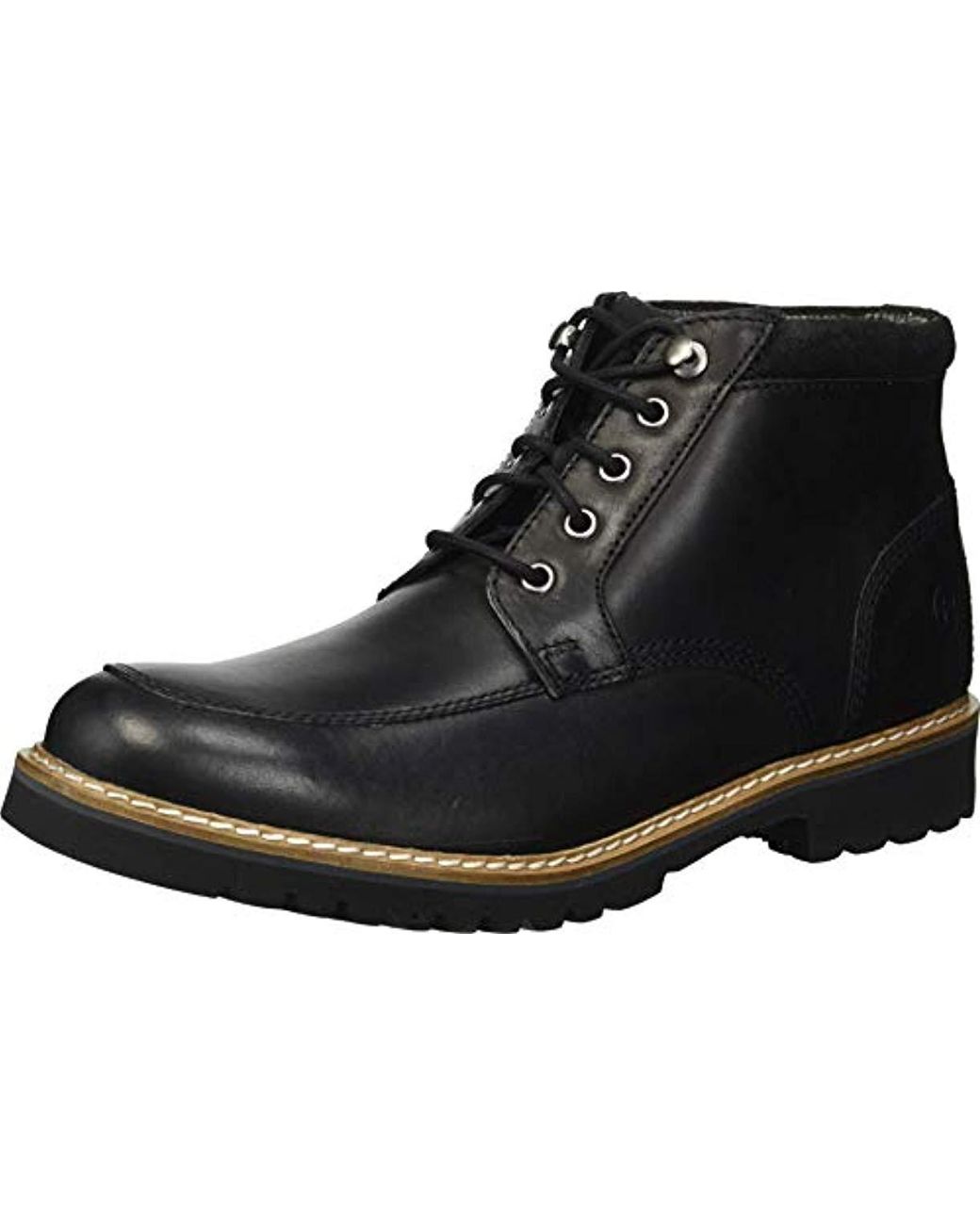 Rockport Leather Marshall Rugged Moc Toe Ankle Boot in Black for Men ...