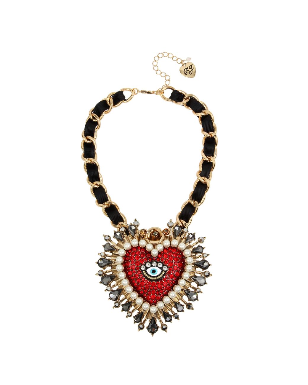 Betsey Johnson Mystical Evil Eye Heart Pendant Statement Necklace in Red |  Lyst