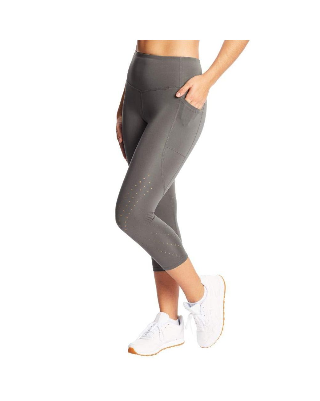 Champion C9 Sculpt Lasercut Capri Legging in Gray Lyst