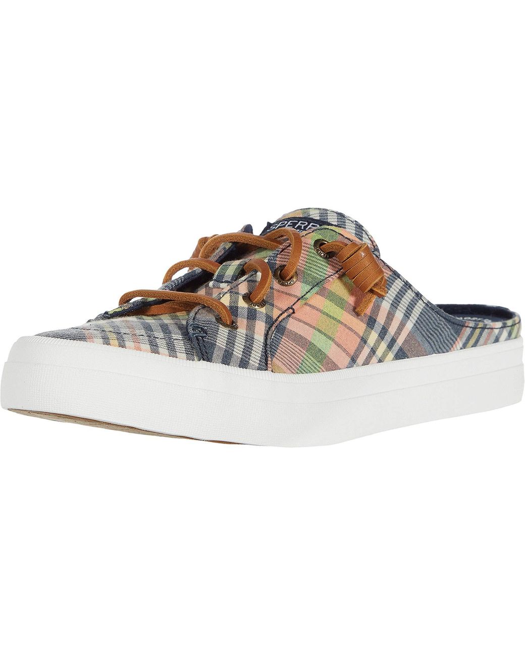 women's crest vibe washed plaid mule sneaker