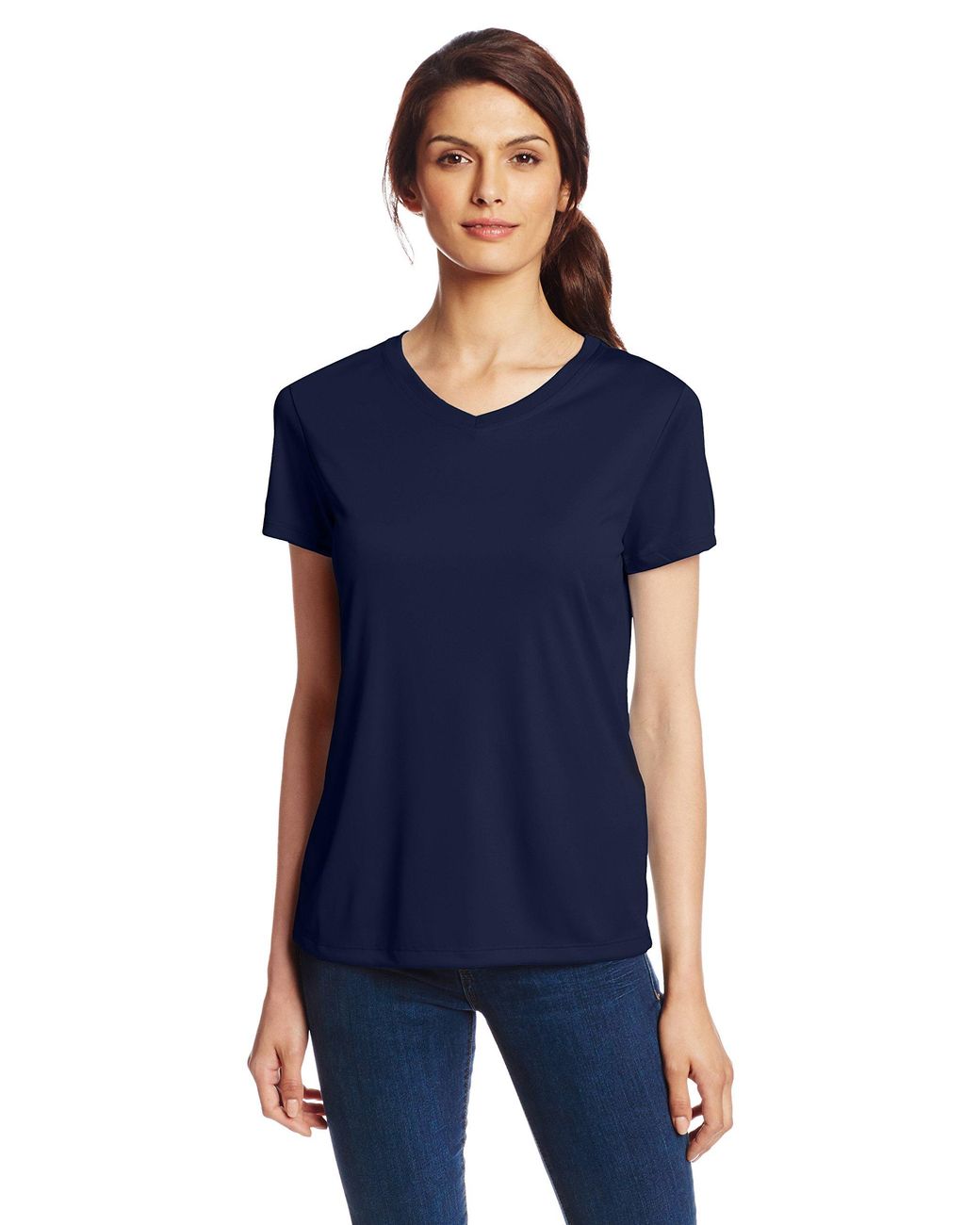 Hanes Synthetic Sport Cool Dri Performance V-neck Tee,navy,small in ...