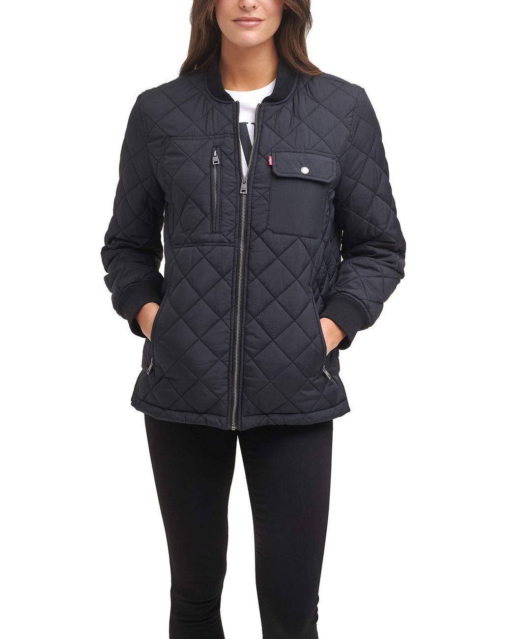 Levi's Synthetic Diamond Quilted Oversized Nylon Jacket in Black Lyst