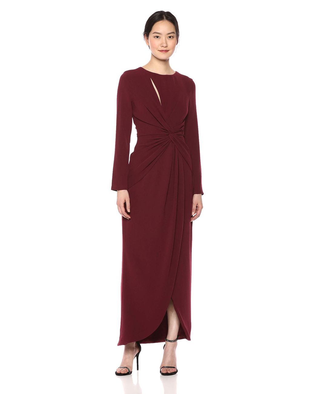 long sleeve jersey knit maxi dress