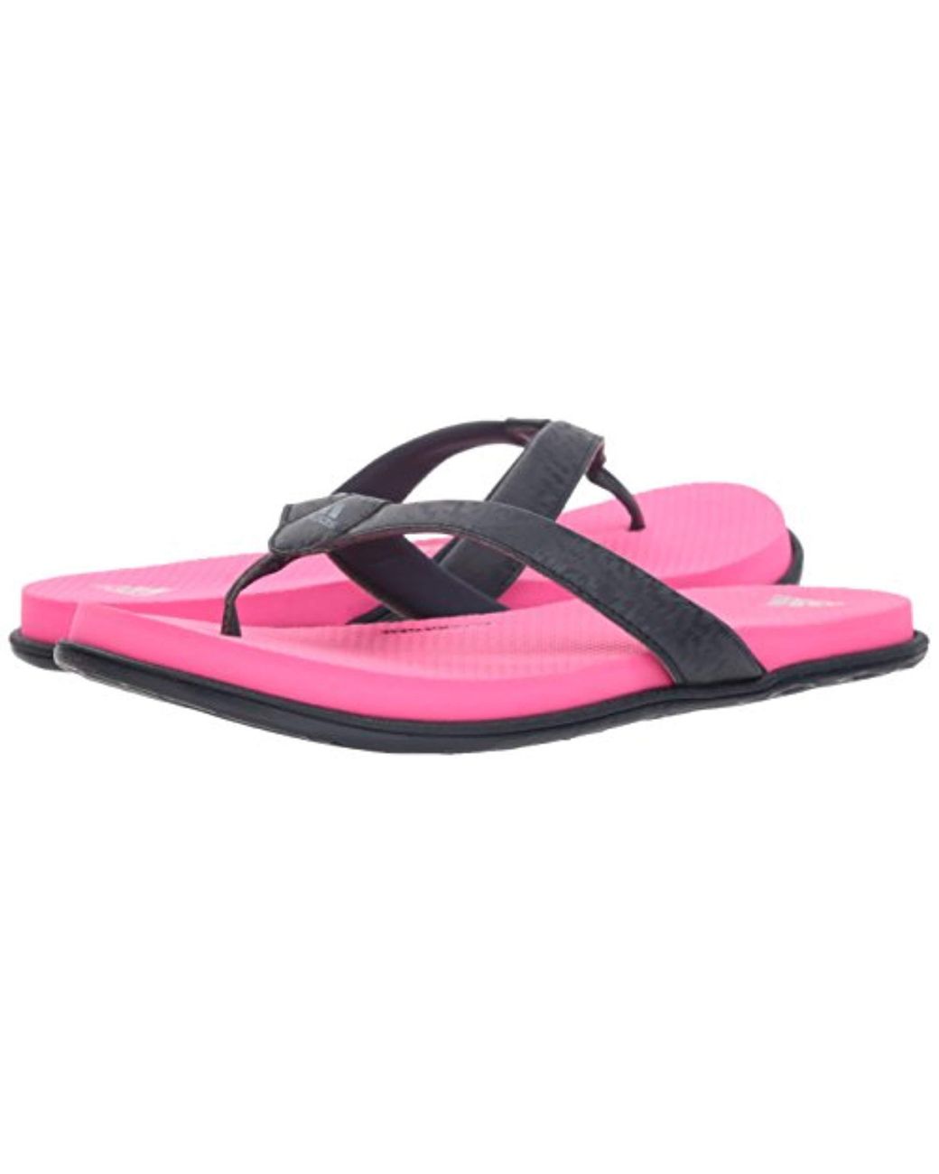 Women's Adidas Fit Foam Flip Flops Size 9 Sandals Black Pink Peach