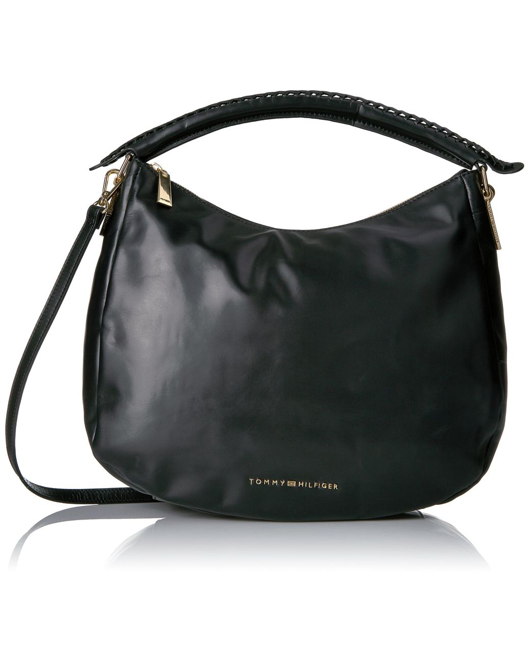 tommy hilfiger black leather purse