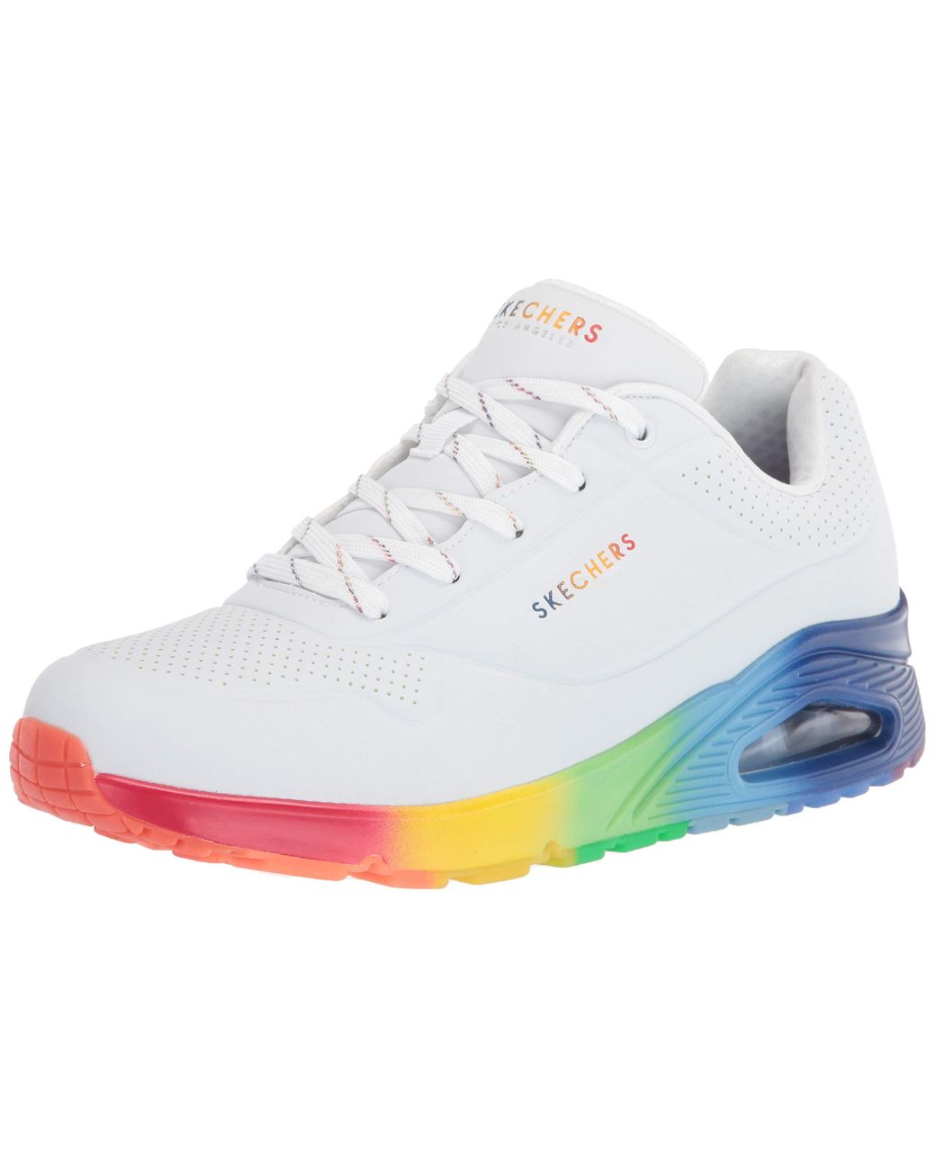 Skechers Womens Skecher Street Uno-rainbow Soles Sneaker in White | Lyst