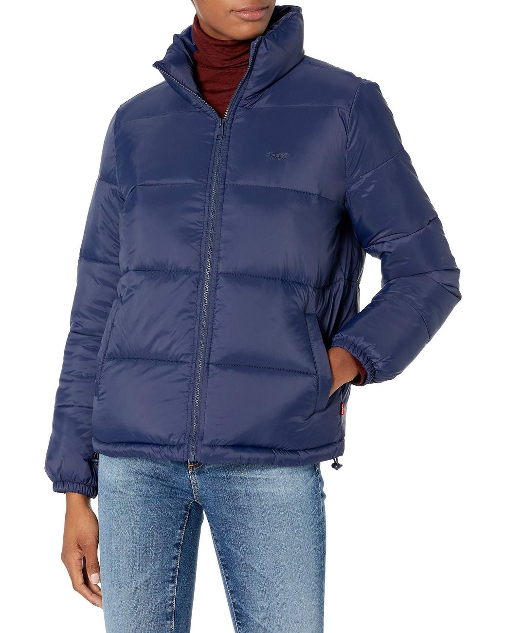 Levi's Velvet Quilted Puffer Jacket in Blue Lyst