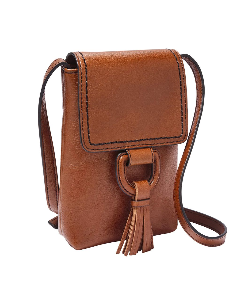 Fossil Bobbie Leather Phone Wallet Crossbody in Brown - Lyst