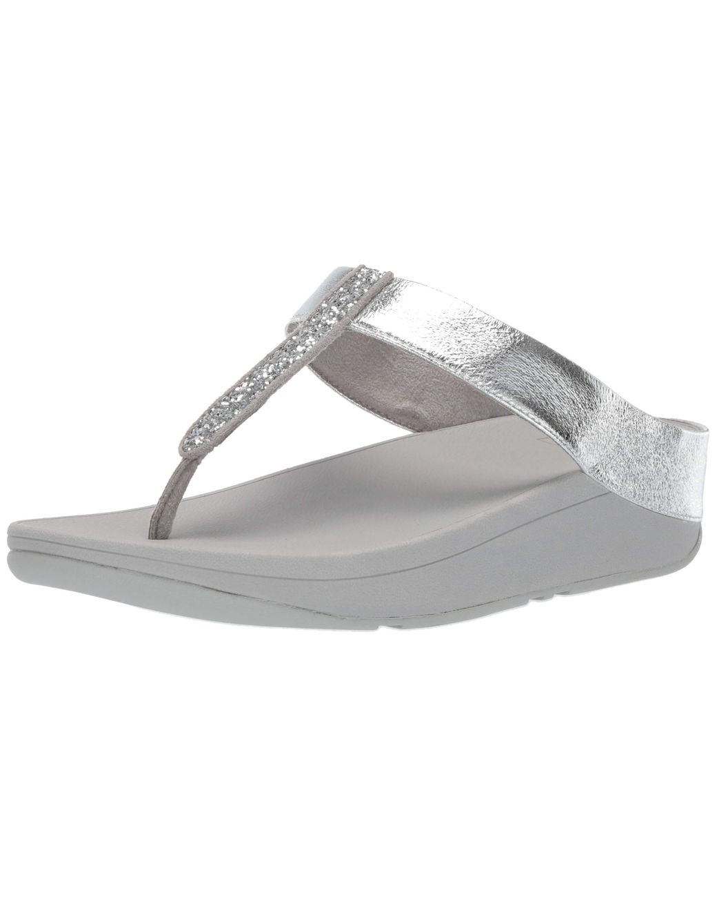 silver flip flops