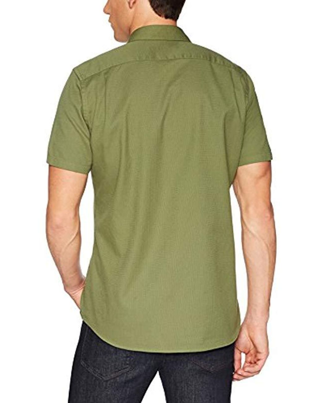 Macondoo Mens Casual Long-Sleeve Slim Fit Work Button-Down Pure Color Shirt