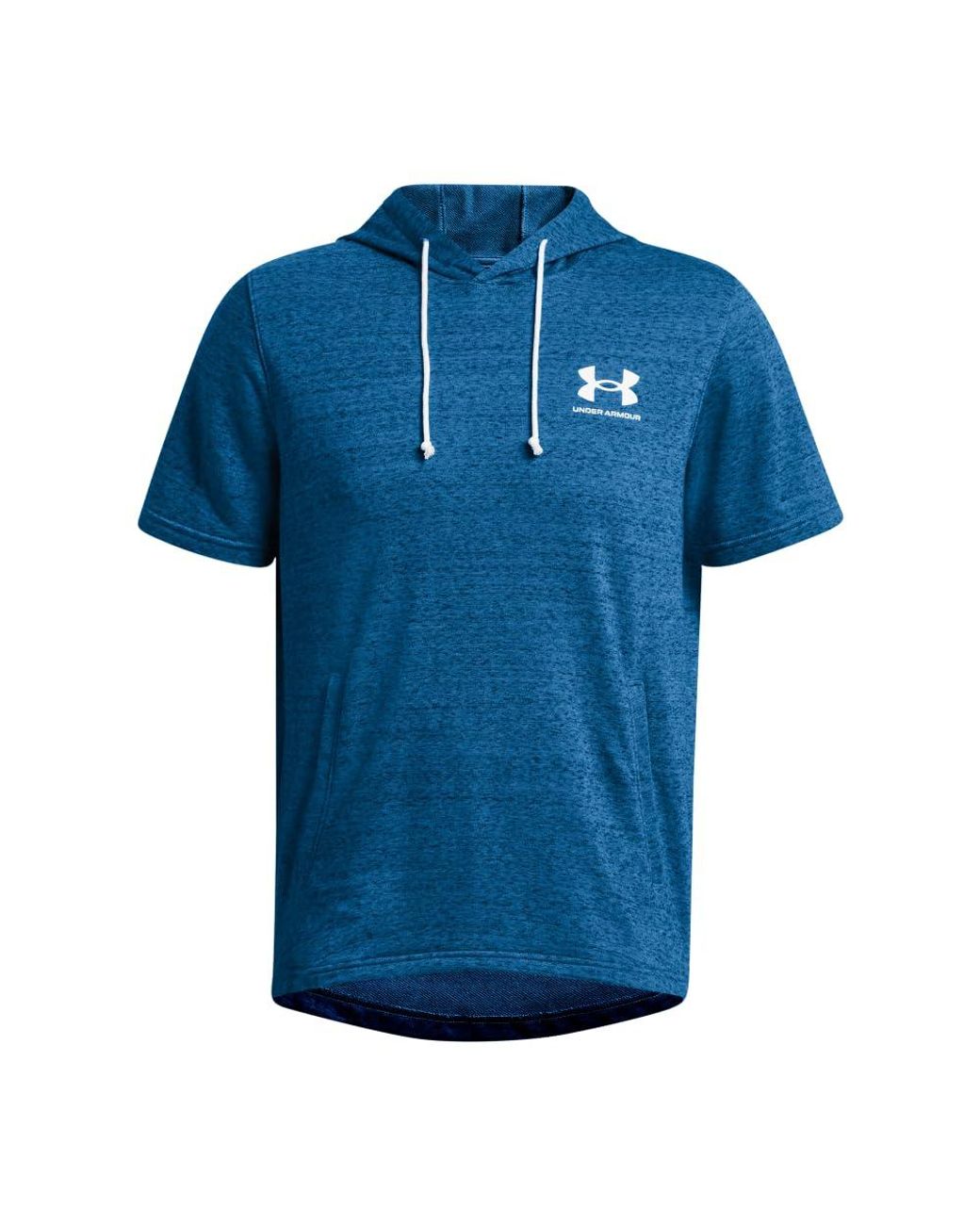 Under Armour Rival Terry Short-sleeve Hoodie, in Blue for Men