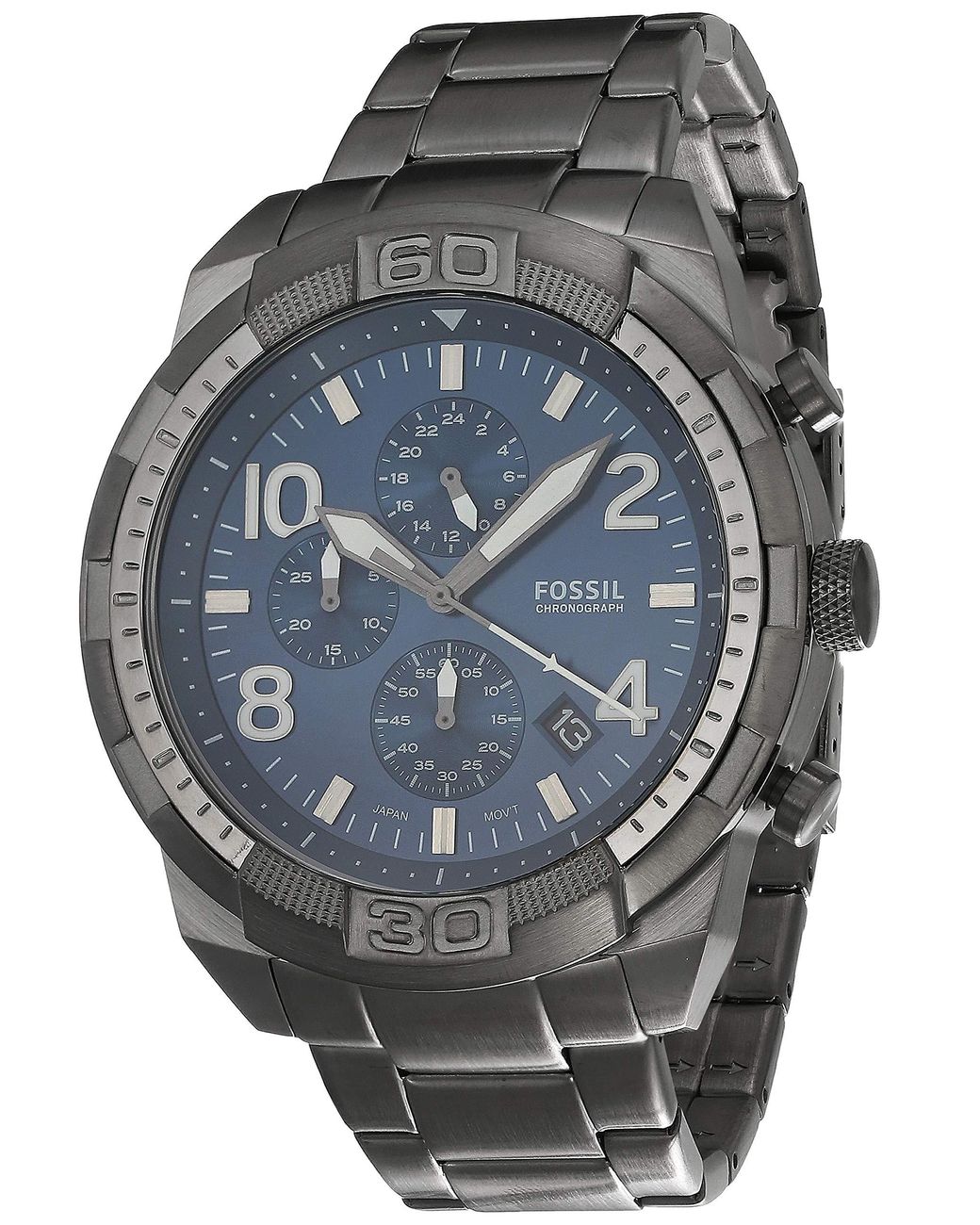 Fossil Bronson Quartz Watch With Stainless Steel Strap in Smoke (Blue ...