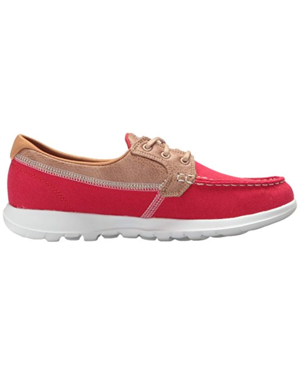 Skechers Canvas Go Walk Lite-15430 Boat Shoe in Red | Lyst