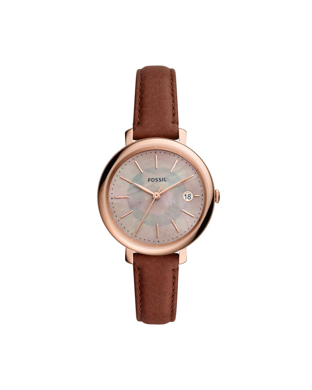 Fossil Jacqueline Solar Solar Stainless Steel And Eco Leather Three