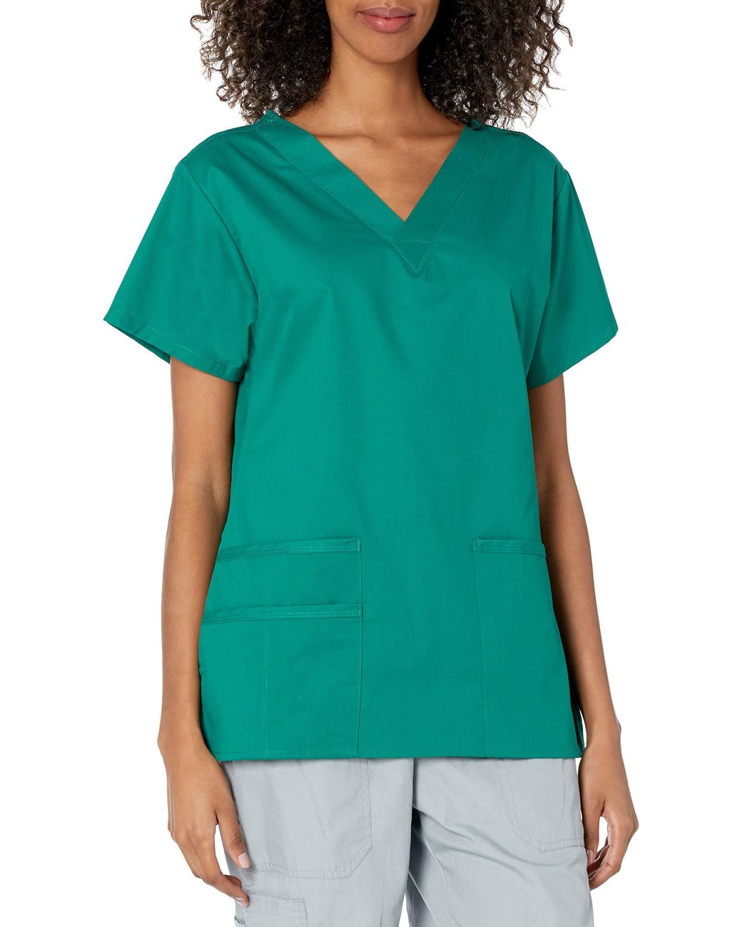 Amazon Essentials Quickdry Stretch Scrub Top in Forest Green (Green