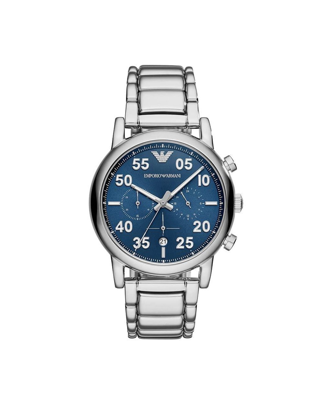 Emporio Armani Leder Analog Quarz Uhr mit Edelstahl Armband AR11120 in Blau  für Herren - Sparen Sie 39% - Lyst