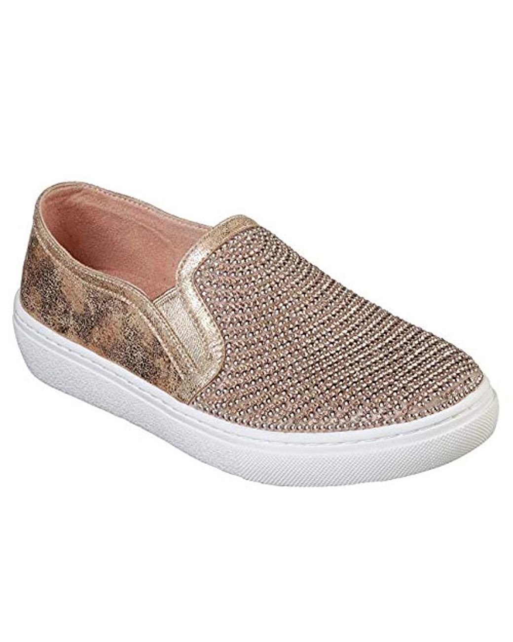 Skechers Goldie-rhinestone And Pearl Embellished Slip On Sneaker | Lyst