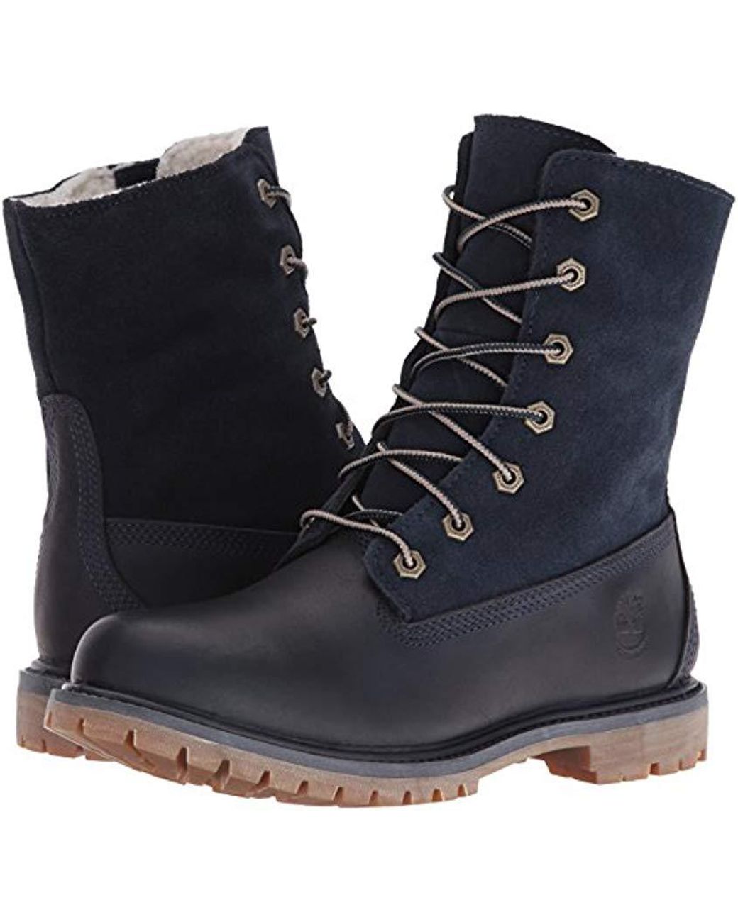 Timberland Authentics Teddy Fleece Wp Fold-down Boot in Blue | Lyst