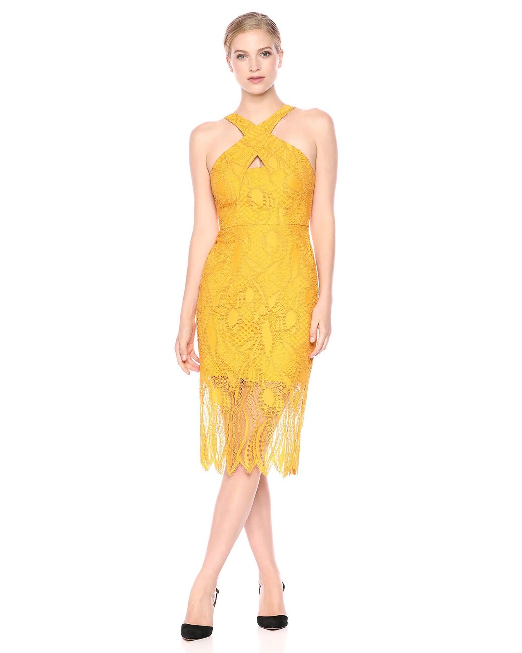 bcbg yellow dress