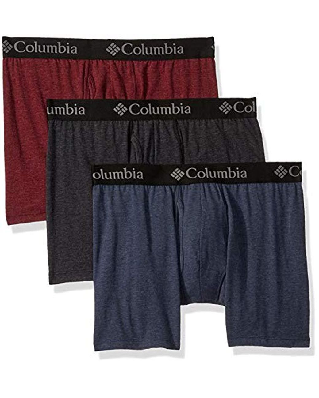 Columbia Performance Cotton Stretch Boxer Brief-3 Pack in Black for Men ...