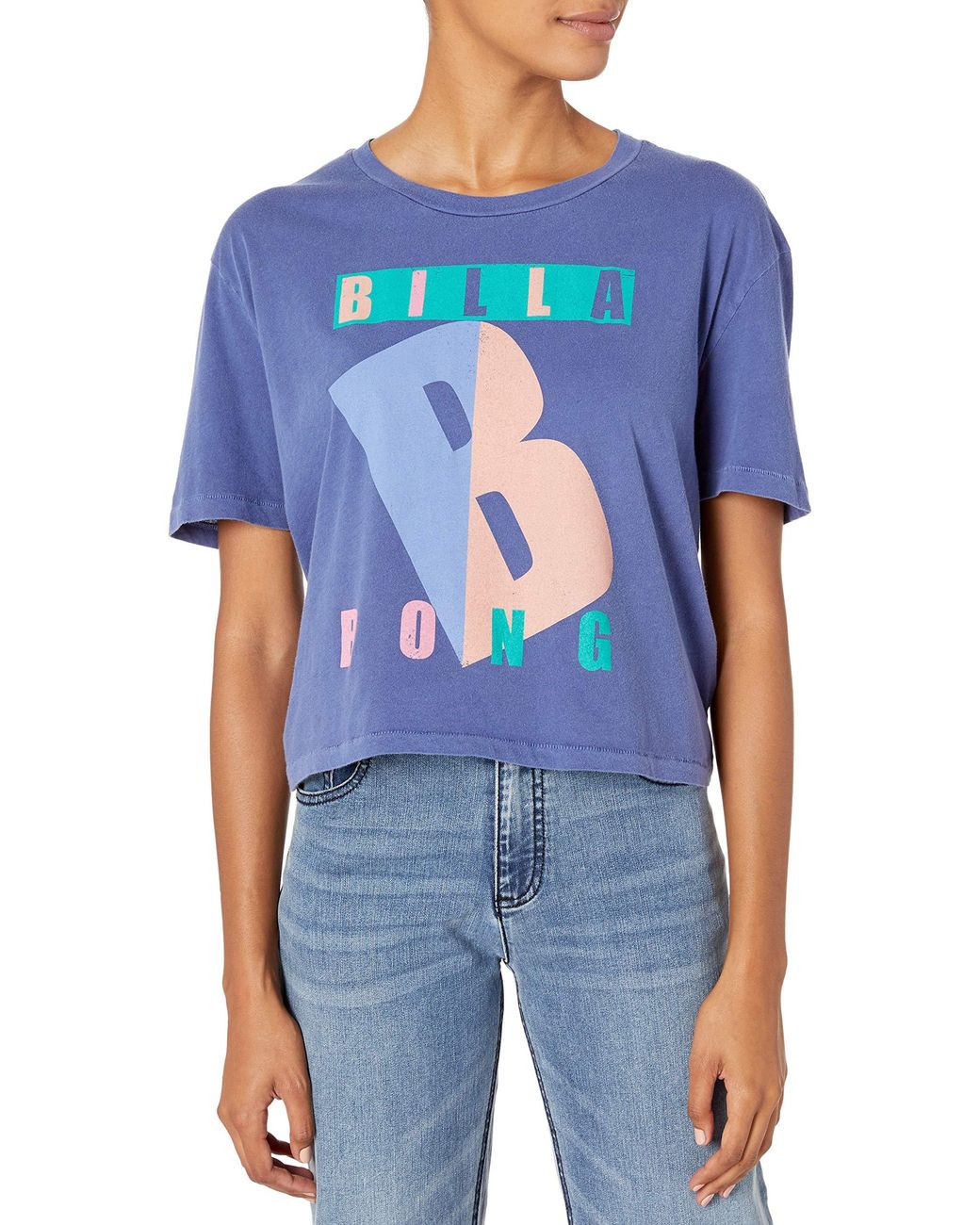 Billabong Cotton Logo In Color Graphic Tee in Blue - Save 69% - Lyst