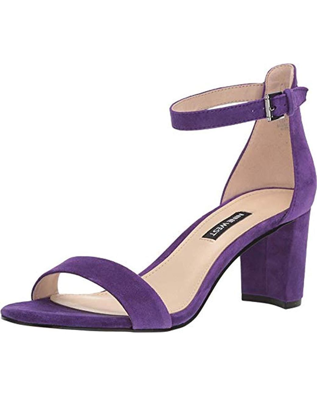 Nine West Pruce Block Heel Sandal in Purple | Lyst