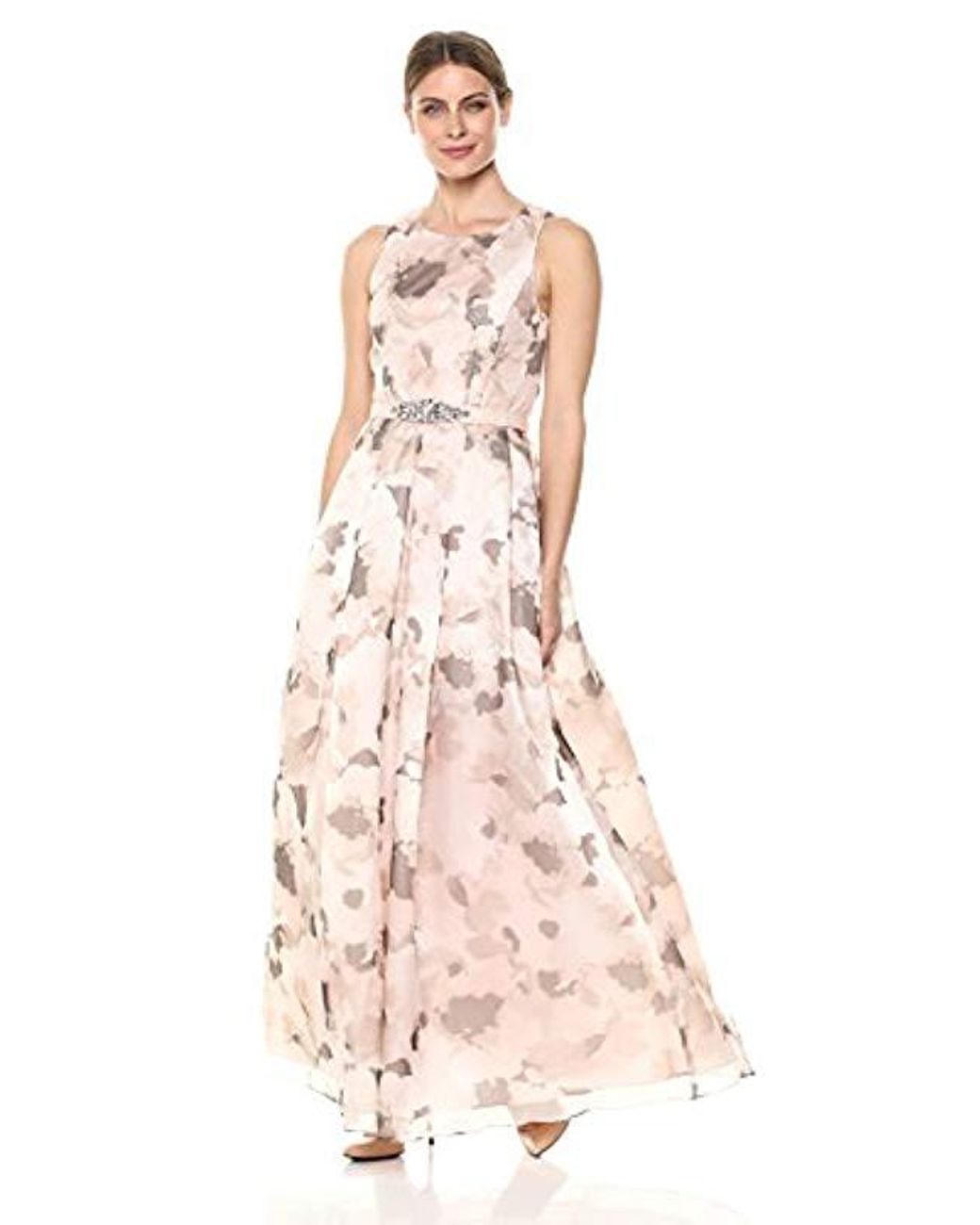 Eliza J Ballgown With Beaded Belt In Blush Pink Save 6 Lyst