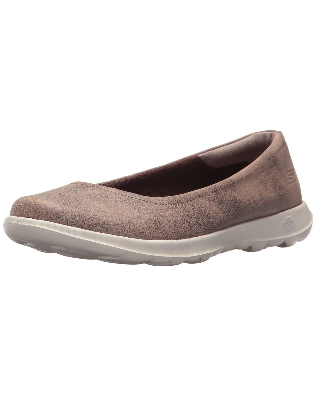 Skechers Synthetic Go Walk Lite-15395 Ballet Flat in Brown | Lyst