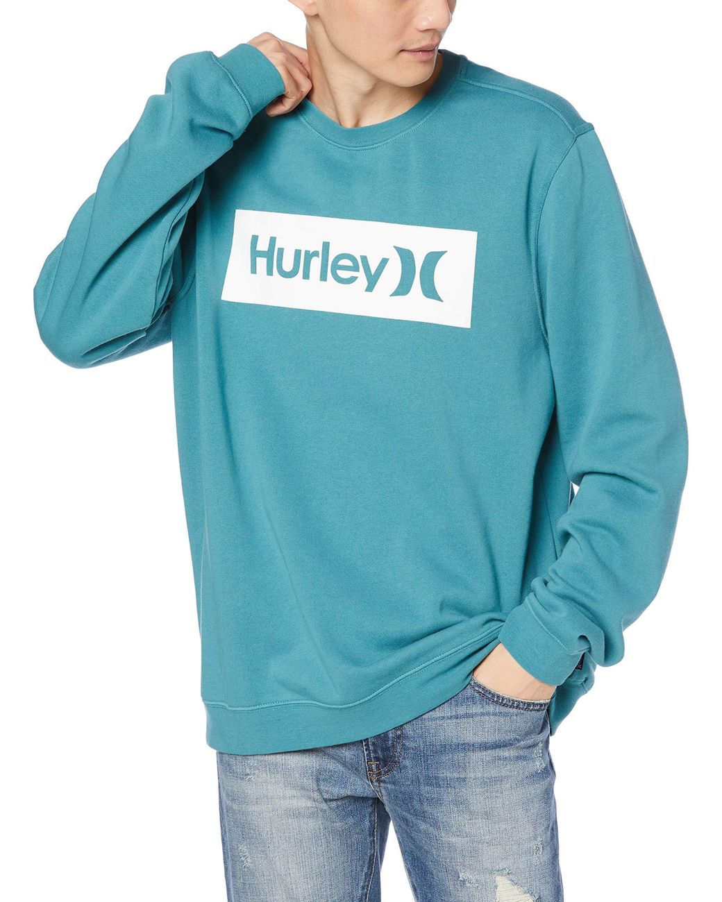 Hurley Fleece One & Only Boxed Crew Neck Sweatshirt in Teal (Blue) for ...