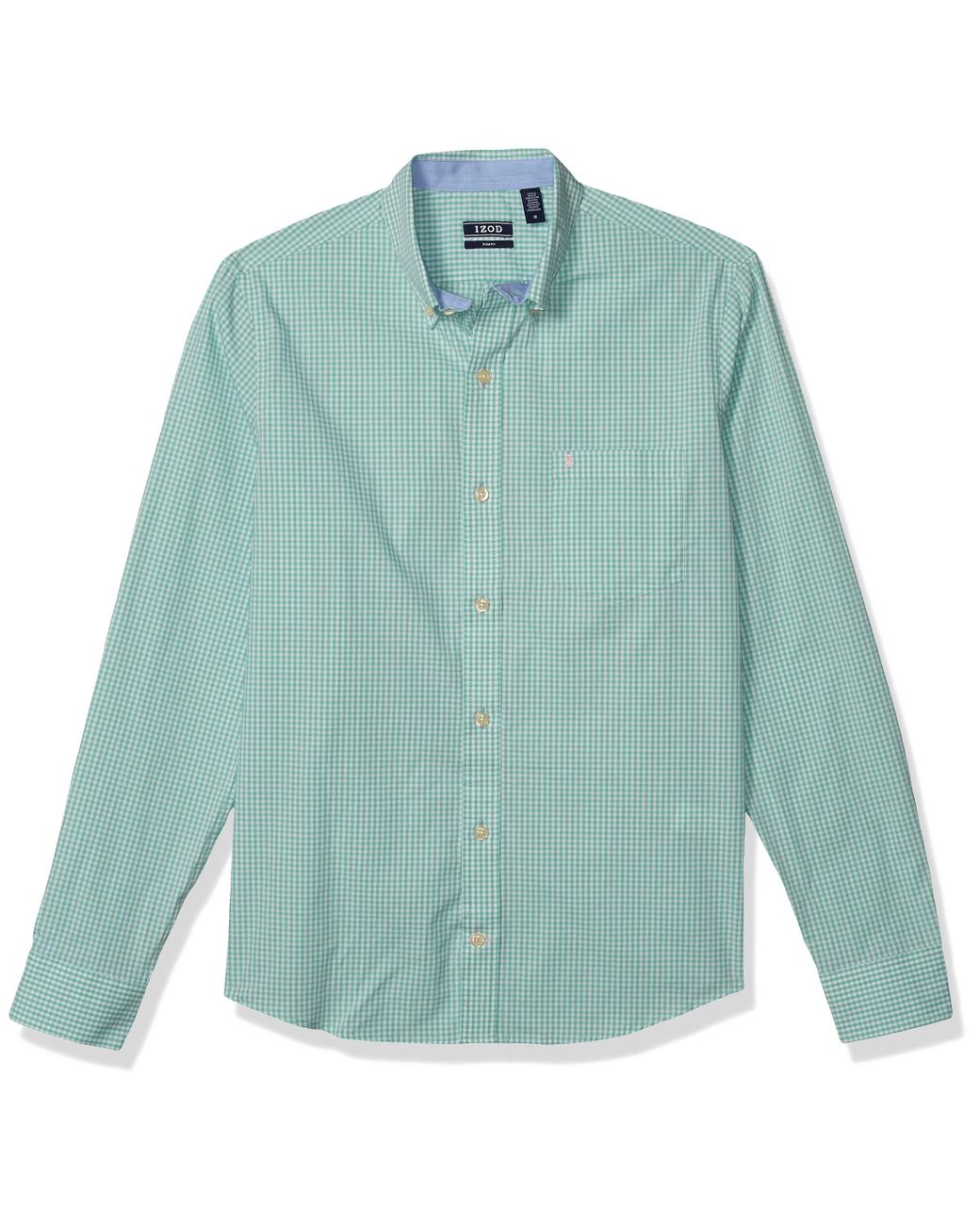 Izod Fit Button Down Long Sleeve Stretch Performance Gingham Shirt in