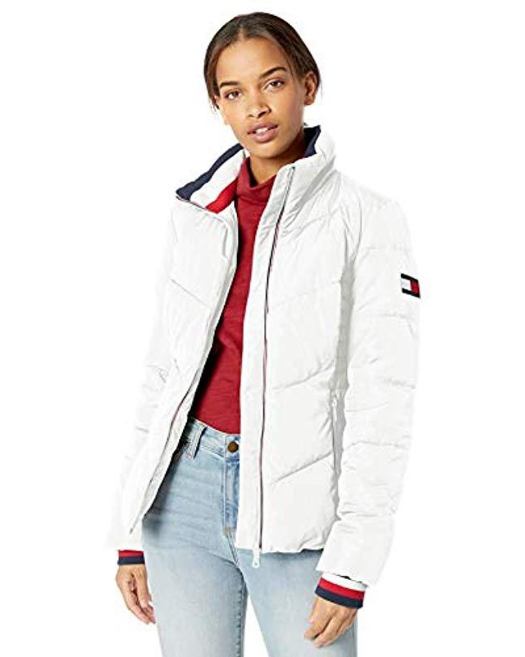 tommy hilfiger white puffer coat