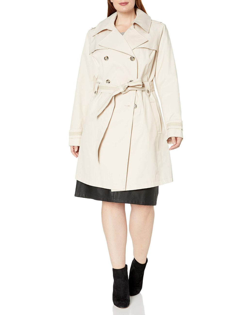 Steve Madden Ombre W//Detachable Hood Cinched Waist Trench Coat